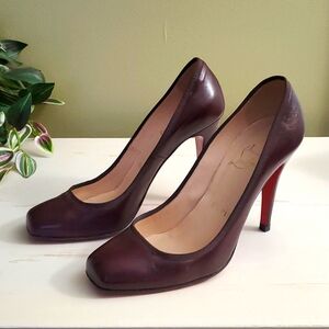 Christian Louboutin | Burgundy Leather Pumps Sz 37 1/2